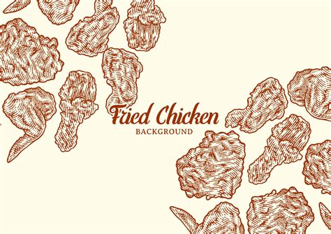 Crispy fried chicken background template 6054161 Vector Art at Vecteezy