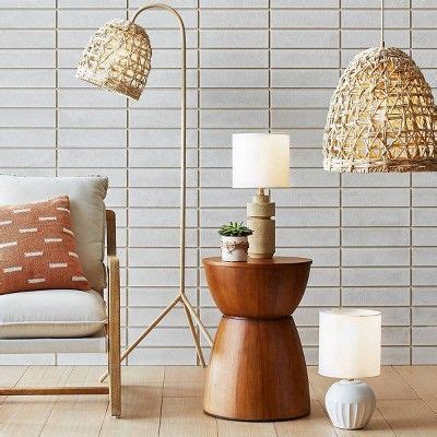Dimmable floor lamp, farmhouse industrial floor lamp standing tree lamp with 800 lumens led edison bulbs & elegant teardrop cage heads tall lamps for living room office bedroom. Seagrass Karina Tripod Floor Lamp Natural (Includes LED ...