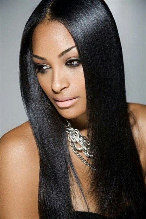 Weave Middle Part Brazilian Hair Straight Hairstyles