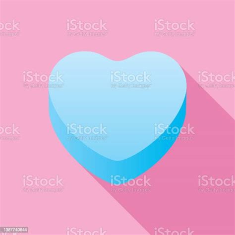 Blank Blue Pink Valentine Candy Heart Icon Stock Illustration