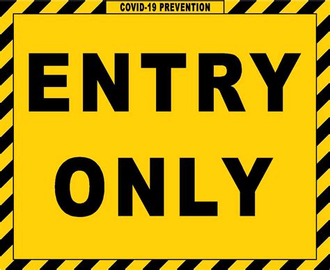 Covid 19 Prevention Entry Only Sign Mac Safety Signs