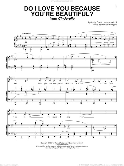 Hammerstein Do I Love You Because Youre Beautiful Sheet Music For Voice And Piano