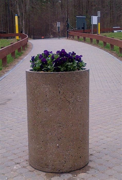 Round Cylinder Concrete Planter | Concrete Planters | Site Furnishings