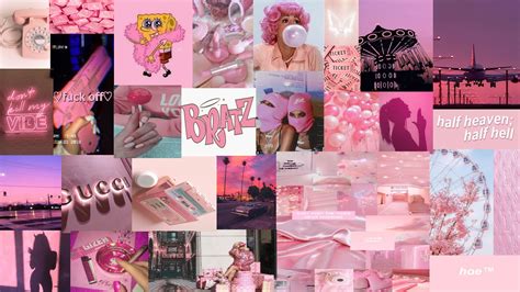 Pink Aesthetic Backgrounds Collage Laptop Wallpaper Hd New