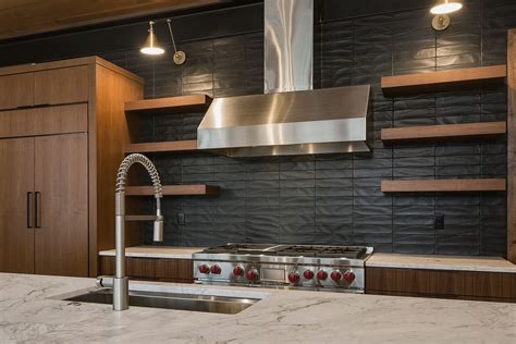 Kitchen cool kajaria kitchen tiles tiles showroom design ideas via durafizz.com. Black Tile Backsplash | Contemporary kitchen, Modern ...