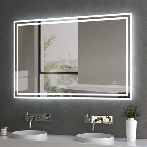 Buy Emke Led Illuminated Bathroom Mirrors Wall Ed With Touch Switch Demister Pad Function Vanity