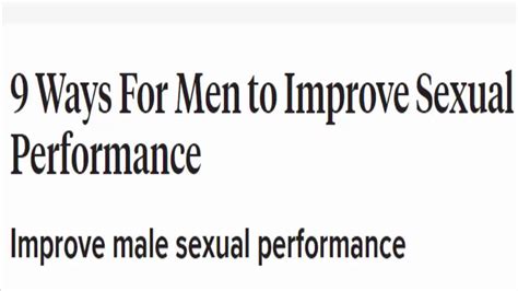 9 Ways For Men To Improve Sexual Performance Youtube