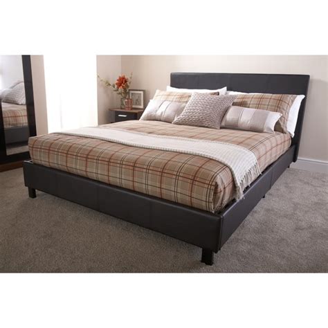 Berlin Brown Faux Leather Bed Frame