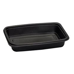 Do not microwave food in plastic containers or covered with plastic wrap that is not microwave safe. Smart-Set Pro 24oz Black Microwavable Plastic Deli Container - Emerald Coast Supply
