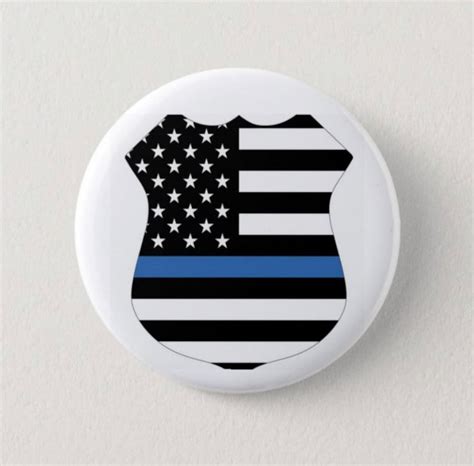 Police Thin Blue Line Badge Topperbadge Reelbuttonmagnet Etsy