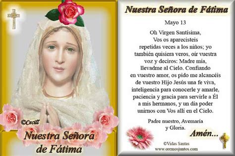 Rincón De La Oración Estampas Oraciones De Nuestra Señora De Fátima