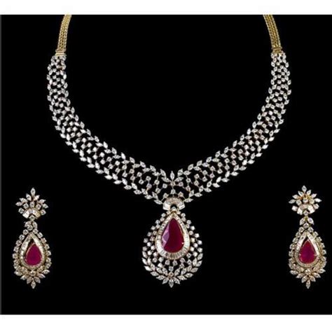 Designer Diamond Necklace Set At Rs 720000piece Ladies Necklace Set