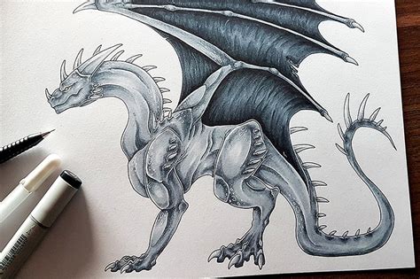 How To Draw A Dragon Instructions For Easy Dragon Drawing