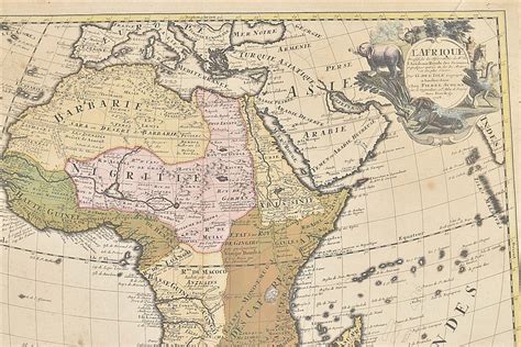 An 18th Century Hand Coloured Map Of Africa