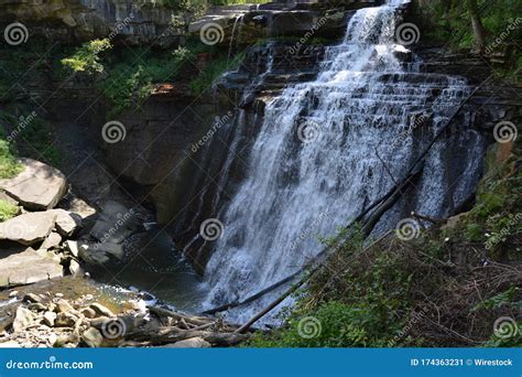 Beautiful Shot Of A Waterfall At The Cuyahoga Valley National Park In