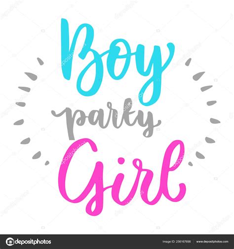 Vector Cute Baby Shower Invitation Lettering Boy Girl Party Baby Stock
