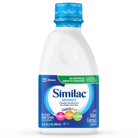 Similac Advance Infant Formula with Iron, Ready to Feed, 1 qt - Walmart.com
