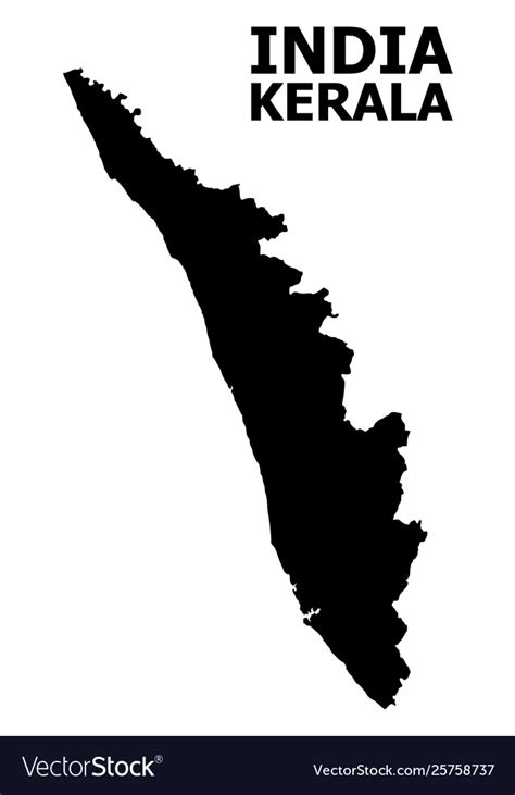 Flat Map Kerala State With Name Royalty Free Vector Image