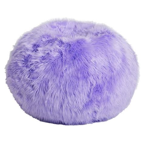 The oversized bean bag chair adds soft seating to your bedroom, dorm room or family room without taking up too much space. Himalayan Faux-Fur Lilac Bean Bag Chair | Pottery Barn Teen