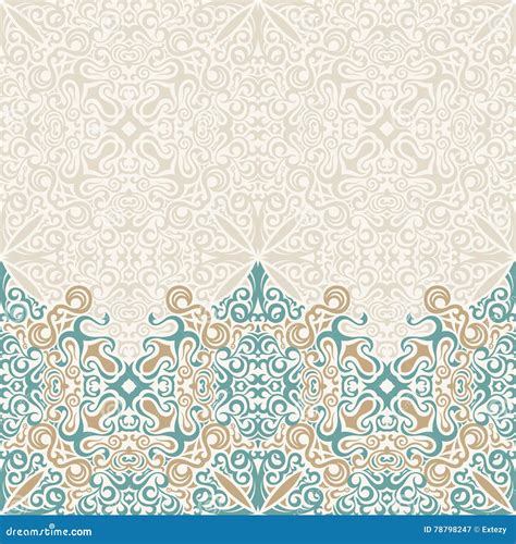 Seamless Border Vector Ornate In Eastern Style Islam Pattern Stock