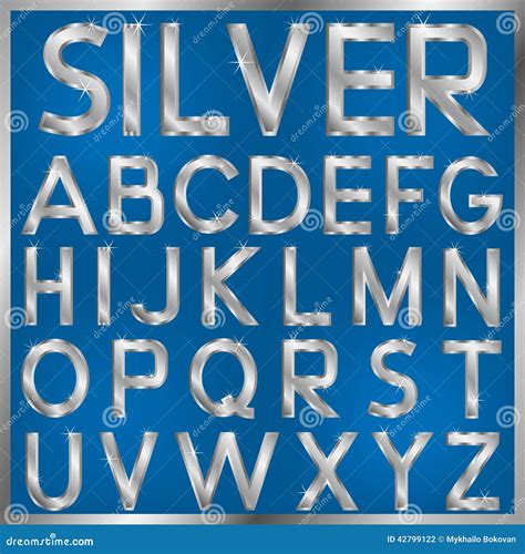 Silver Font Stock Vector Illustration Of Retro Metal 42799122