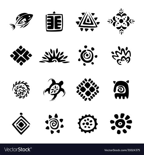 Variety Hawaiian Tribal Symbols Royalty Free Vector Image
