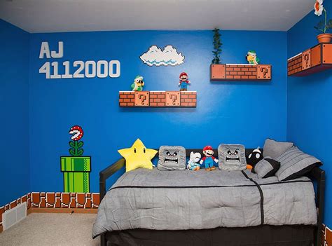 Large super mario wall decal stickers children kids bedroom vinyl home decor art. Cool Parents Make Super Awesome Super Mario Room for Their ...