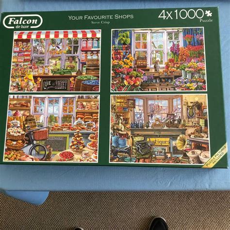 Box Of 4 X 1000 Piece Falcon Jigsaw Puzzles In St Neots