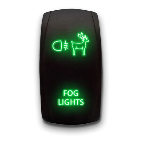 Fog Lights Green Stark 5 Pin Laser Etched Led Rocker