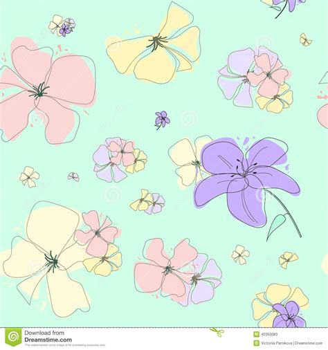 Colorfull Floral Background Pattern Seamless Stock Vector