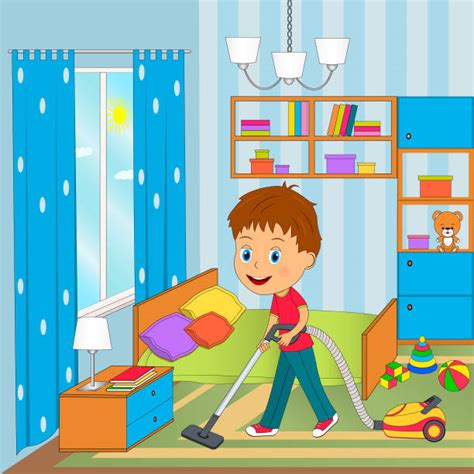 You stay on them about cleaning their room up. Best Child Cleaning Bedroom Illustrations, Royalty-Free ...