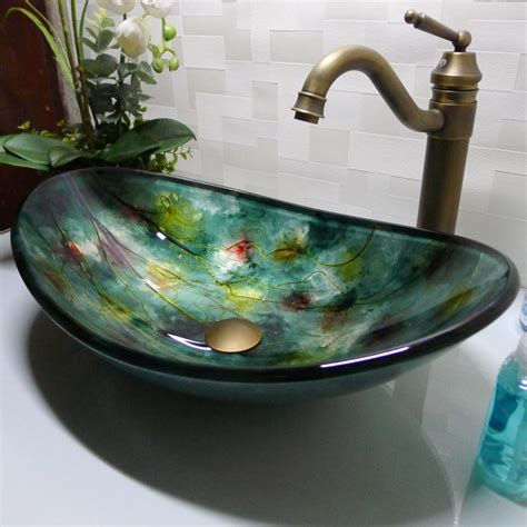 Buy Best And Latest Brand Bathroom Tempered Glass Sink Handcraft