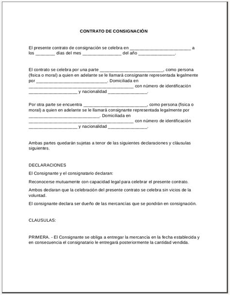 Contrato De Trabajo Ejemplos Y Formatos Word Y Pdf Para Imprimir Images