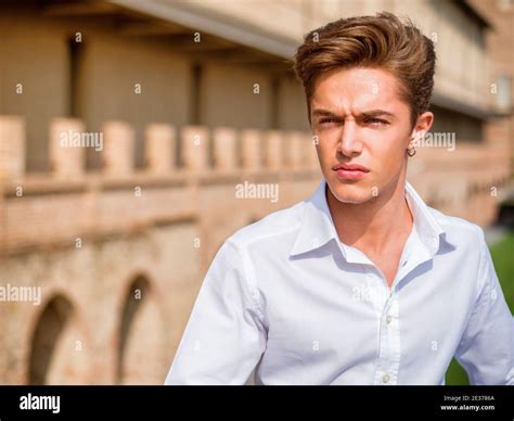 One Handsome Young Man In City Setting Stock Photo Alamy