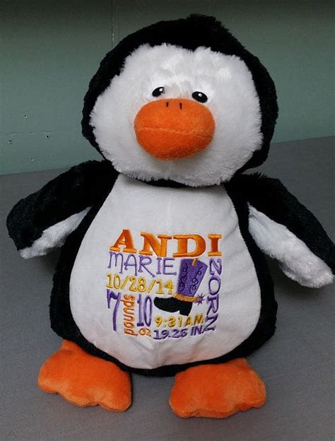 A 24 carrot baby set. Personalized Baby Gift, Penguin stuffed animal plush ...