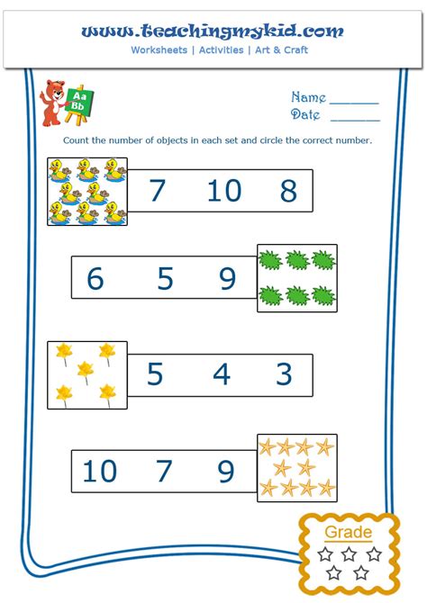 Math Activities For Kindergarten Count And Circle The Number