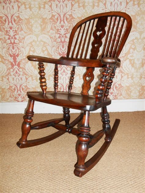 Antique high back chair solid wood. Victorian High Back Windsor Rocking Chair | 304225 ...