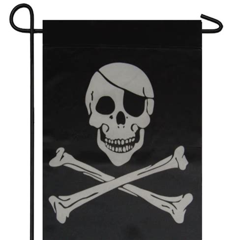 Jolly Roger Pirate Eyepatch Patch Garden Bannerflag 12x18 Sleeved Poly