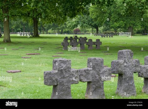 Memorial Stones La Cambe German War Cemetery Normandy France Stock