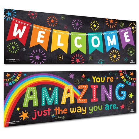 Sproutbrite Classroom Decorations Banner/Poster - Welcome Banner