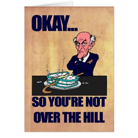 Funny Old Man Over The Hill Happy Birthday Card Zazzle