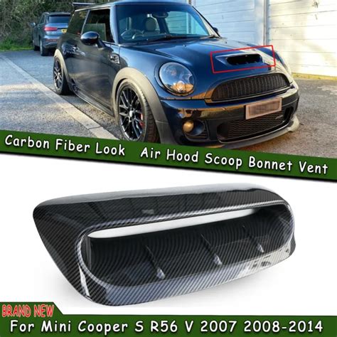 For Mini Cooper S R56 2007 2014 Hood Bonnet Scoop Vent Cover Carbon