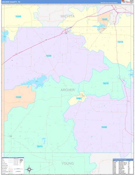 Archer County Tx Zip Code Maps Color Cast