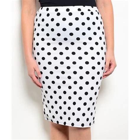 Shop The Trends White And Black Polka Dot Pencil Skirt Pencil Skirt