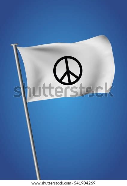 White Flag Waving Over Sky Peace Stock Vector Royalty Free 541904269