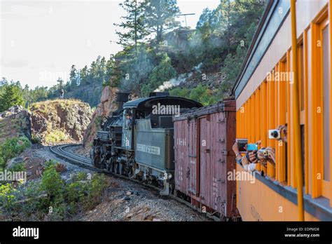 Historic Durango And Silverton Narrow Gauge Railroad Train On Route