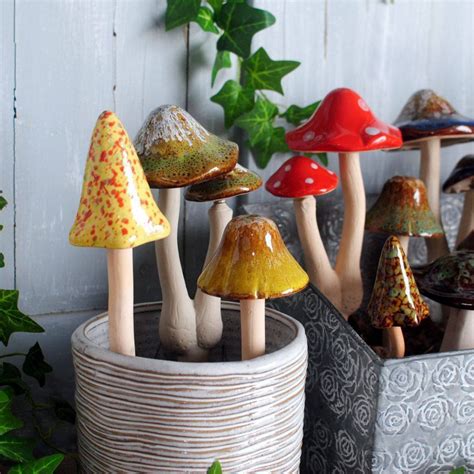 Handmade Ceramic Garden Mushrooms Every Mushroom Is Different