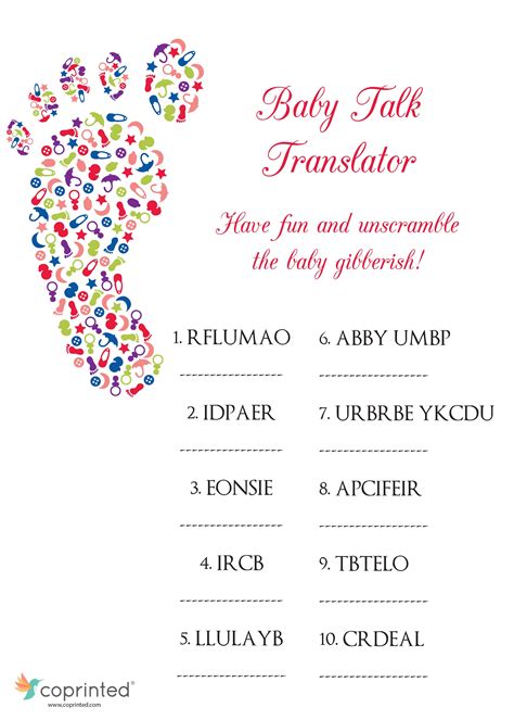 Baby Shower Games Printables