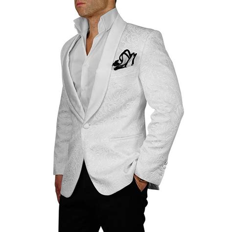 S By Sebastian White Paisley Dinner Jacket New Mens Suits Dress Suits
