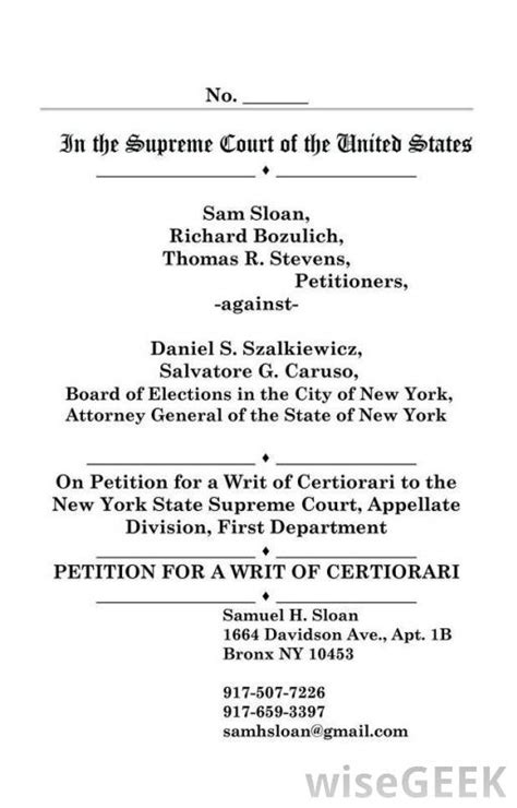 Writ of summons and statement of claim. What is a Writ of Certiorari? (with pictures)